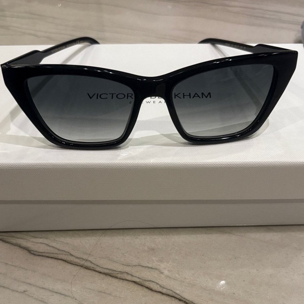 Victoria Beckham Black Cat Eye Sunglasses with Quilted Pouch